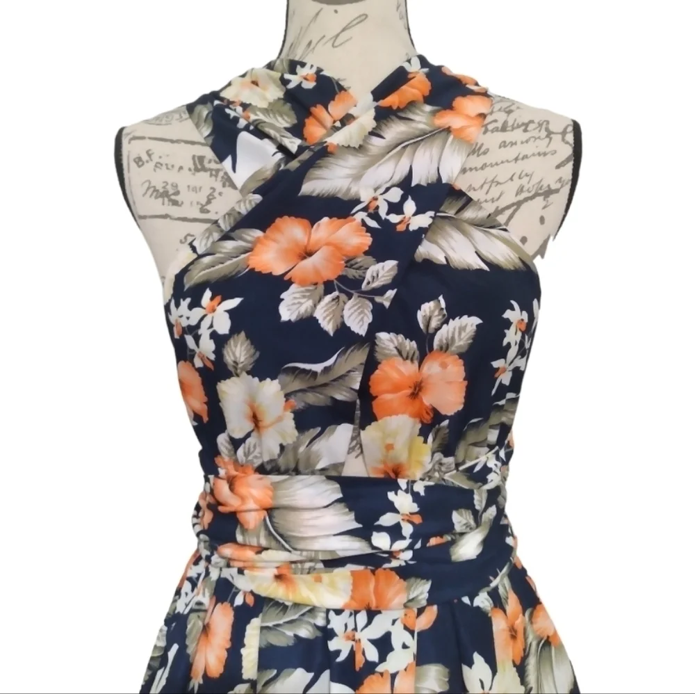 NWOT Tropical Floral Print Wrap Around Romper